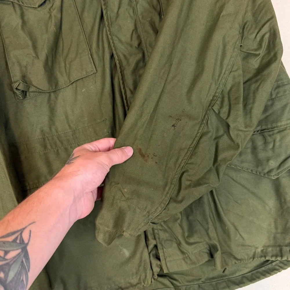 Vintage Military M-65 Field Jacket Olive Drab Green OG 107 Medium Regular